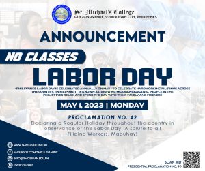 Read more about the article NO CLASS : MAY 1, 2023 LABOR DAY