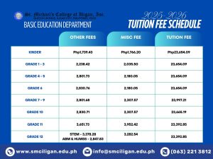 Read more about the article Tuition Fee for AY 2025–2026